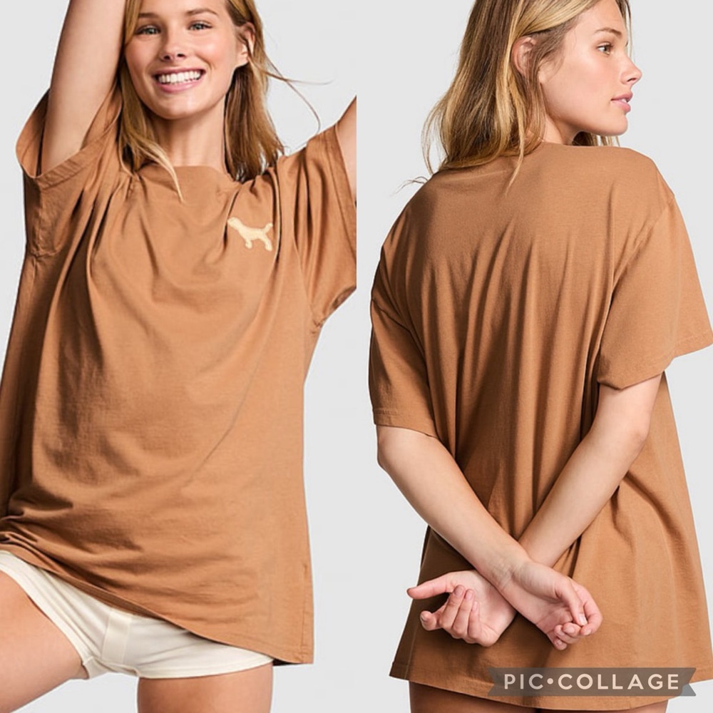 PINK COTTON SHORT SLEEVE CAMPUS T-SHIRT - Picture 1 of 1